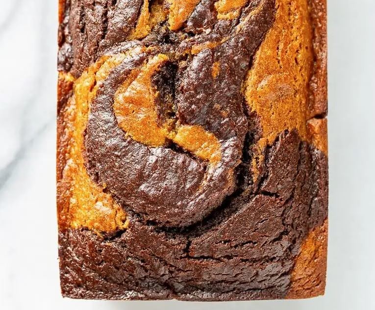 Marbled Pumpkin & Chocolate Loaf